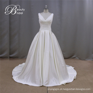 Vestido de noiva cetim simples elegante encantador para noiva